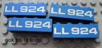 3010p924 (1) 4x blue Brick 1 x 4 with White 'LL 924' Pattern, Ophalen of Verzenden, Gebruikt