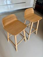 Muuto Nerd barkruk (set van 2) - Eiken, Ophalen, 60 tot 90 cm, Zo goed als nieuw, Hout