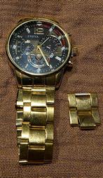 Geneva Herenhorloge - Gouden Look, Sieraden, Tassen en Uiterlijk, Horloges | Heren, Overige merken, Staal, Staal, Polshorloge