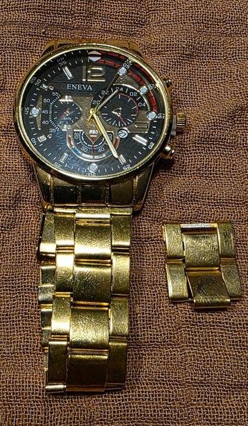 Geneva Herenhorloge - Gouden Look beschikbaar voor biedingen