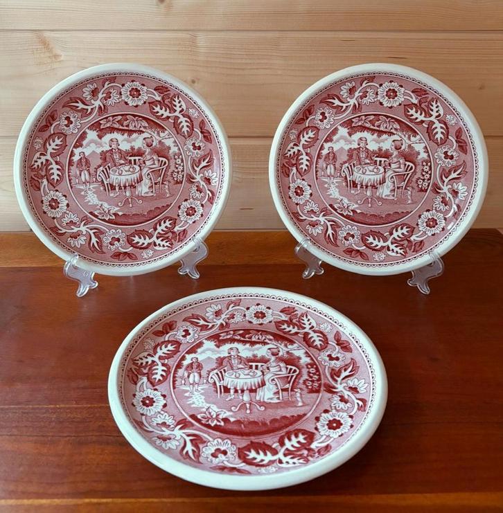 Boch Tea Drinker Borden 1850 - Set van 3, Antiek en Kunst, Antiek | Wandborden en Tegels, Ophalen of Verzenden