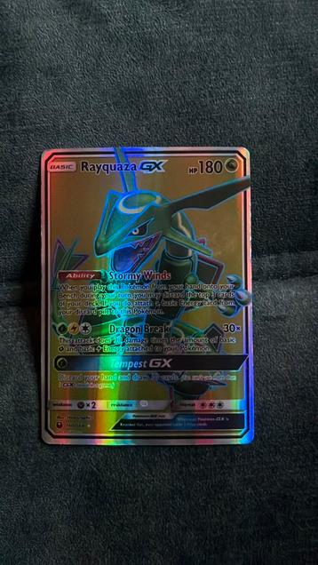 Rayquaza GX Secret Rare Celestial Storm 177/168 Rainbow Holo beschikbaar voor biedingen