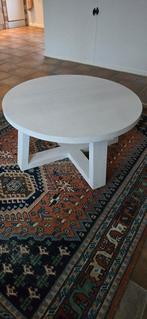 Salontafel wit rond eikenhout, Ophalen, Zo goed als nieuw