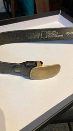 Zwarte leren riem met koperen gesp, Ophalen of Verzenden, Gedragen, Zwart