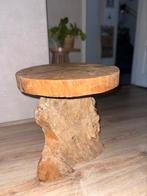 Teak boomstam bijzet tafel/kruk, Ophalen, Minder dan 45 cm, Minder dan 55 cm, Rond