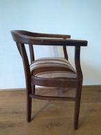 Antieke/vintage eikenhouten stoel, Huis en Inrichting, Stoelen, Ophalen, Gebruikt, Bruin, Stof