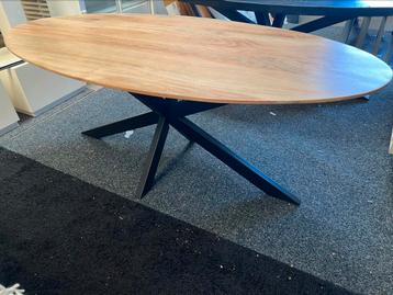 Eettafel ovaal mangohout naturel verjongd blad 200cm beschikbaar voor biedingen