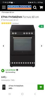 ETNA inductiefornuis: FIV560 zwart (2 fasen fornuis), Witgoed en Apparatuur, Fornuizen, Ophalen, 4 kookzones, Zo goed als nieuw