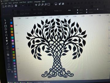 MDF Hout Decoratie - Levensboom & Bloem des Levens beschikbaar voor biedingen