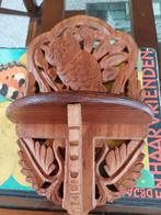 Brocante console kunst India houtsnijwerk inklapbaar uil, Ophalen of Verzenden
