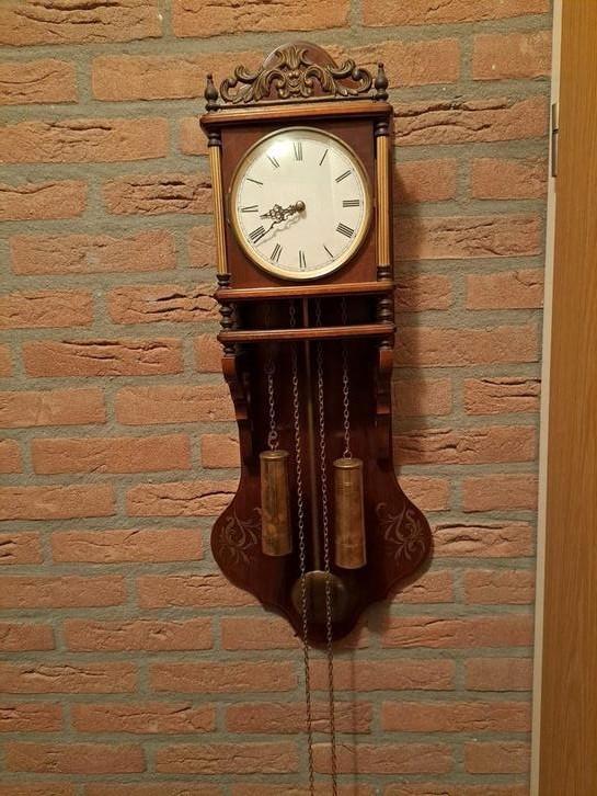 Prachtige donker eiken staartkop wandklok, Antiek en Kunst, Antiek | Klokken, Ophalen