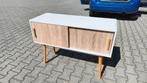 Witte dressoir / tv meubel met schuifdeurtjes, Ophalen, Gebruikt, 100 tot 150 cm, Scandinavisch