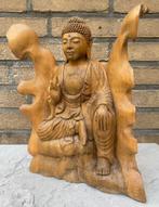 krokodillen hout Boeddha beeld Abhaya Mudra Bali 29cm, Antiek en Kunst, Ophalen of Verzenden