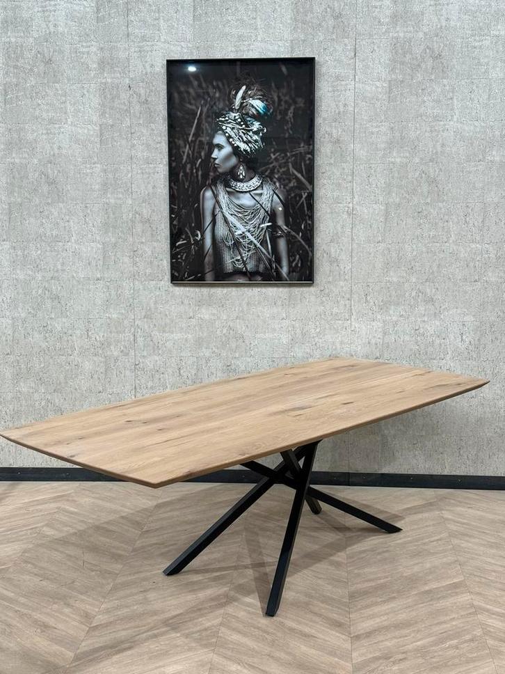 Deens rechthoekig eiken eettafel 220x100 Tinello *showroom, Huis en Inrichting, Tafels | Eettafels, Nieuw, 200 cm of meer, Vijf personen of meer