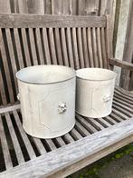 Set ijzeren metalen plantenbakken bloembak leeuw, Rond, Ophalen of Verzenden, Zo goed als nieuw, Minder dan 25 cm