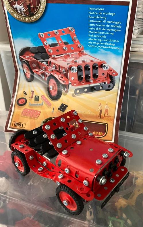 MECCANO “4 x 4” Rode Jeep Kuifje/Tintin, Verzamelen, Stripfiguren, Zo goed als nieuw, Beeldje of Figuurtje, Kuifje, Ophalen of Verzenden