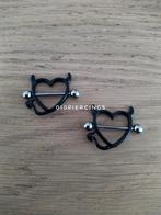 Nieuwe tepelpiercing. Duivelhartje. Zwart., Ophalen of Verzenden, Zo goed als nieuw, Staal, Oor- of Traguspiercing