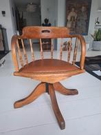 Antieke Engelse Captainsbureaustoel, Huis en Inrichting, Ophalen, Bruin, Eén