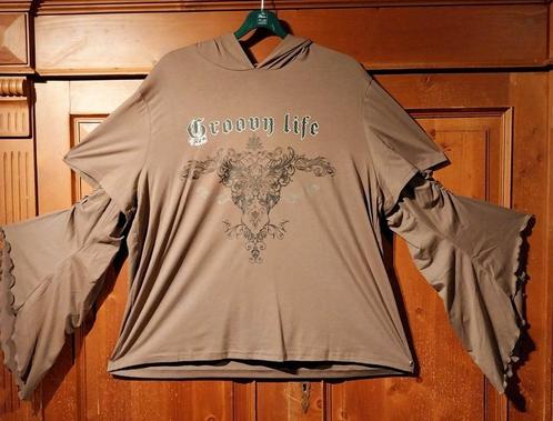 gothic shirt met wijde mouwen en capuchon 50/52, Kleding | Dames, Grote Maten, Shirt of Top, Ophalen of Verzenden
