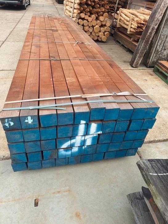 Azobe hardhouten  palen  balken  10x10x500cm   nieuw, Tuin en Terras, Palen, Balken en Planken, Zo goed als nieuw, Palen, Ophalen