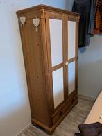 Vintage antieke Grenen Kledingkast met Hartjes Hangers, Ophalen, Gebruikt, Romantisch, 50 tot 100 cm