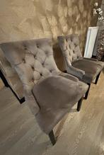 HERMANSHOME 2 x Mooie taupe/lichtbruin eetkamerstoel, Huis en Inrichting, Stoffering | Vloerbedekking, Ophalen of Verzenden, Zo goed als nieuw