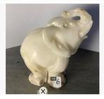 Witte jade Olifant, 350 gram, 10 cm, Ophalen of Verzenden