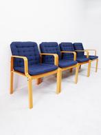 Set van 4 Zweedse stoelen van Kinnarps, Blauw, Vier, Gebruikt, Ophalen of Verzenden