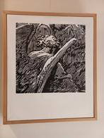 linodruk op doek van Bert Brouwer, Antiek en Kunst, Kunst | Litho's en Zeefdrukken, Ophalen