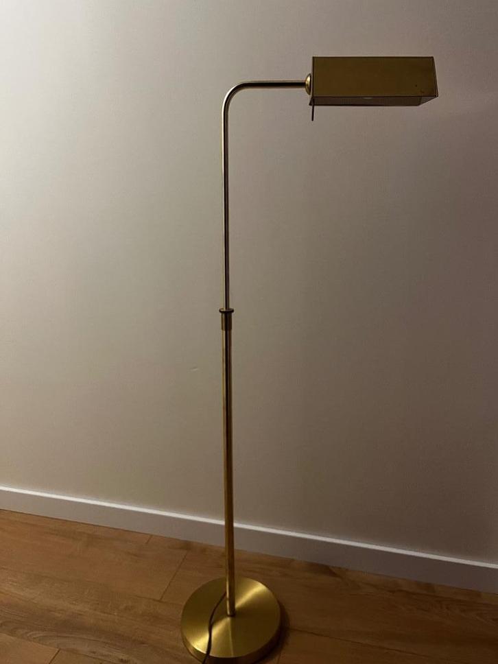 Vintage messing vloer- leeslamp – Solken-Leuchten Germany, Huis en Inrichting, Lampen | Vloerlampen, Gebruikt, 100 tot 150 cm