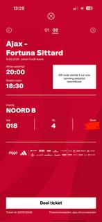 Ajax - Fortuna 2 tickets VAK018, Twee personen, Februari