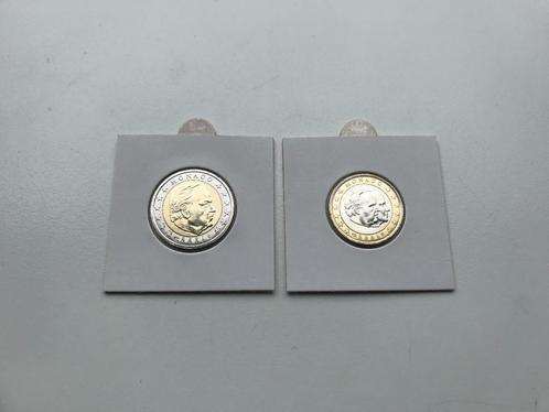 Monaco 2001 1 & 2 Euro, Postzegels en Munten, Munten | Europa | Euromunten, Overige waardes, Monaco, Ophalen of Verzenden