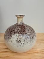 Vintage bruin/witte vaas jaren 70, Ophalen of Verzenden