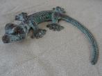 Hagedis salamander gekko brons beeld 1100 gram wanddecoratie, Ophalen of Verzenden, Zo goed als nieuw, Beeldje of Figuurtje, Reptiel of Amfibie