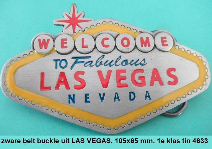 LAS VEGAS, super mooie splinternieuwe belt BUCKLE, hard tin, Kleding | Heren, Riemen en Ceinturen, Nieuw, Losse buckle of gesp