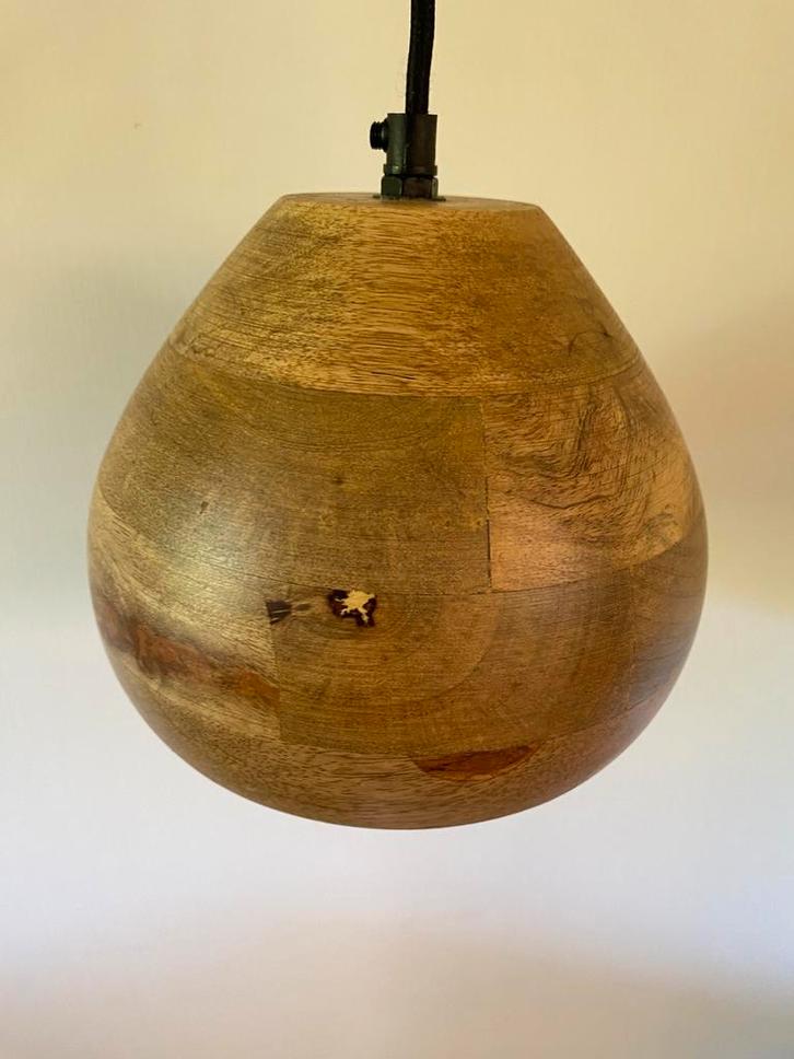 Dutch Bone Woody hanglamp - mangohout, Huis en Inrichting, Lampen | Hanglampen, Zo goed als nieuw, Minder dan 50 cm, Ophalen of Verzenden