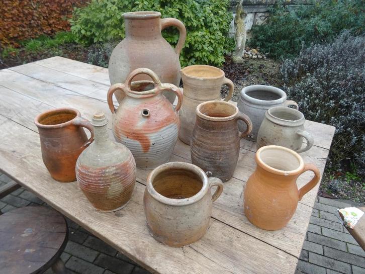 mooie oude Franse kruiken kruikjes kannen, Antiek en Kunst, Antiek | Keramiek en Aardewerk, Ophalen