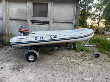 Rubberboot Rib 340  met 4 pk en trailer  beschikbaar voor biedingen