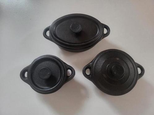 Gietijzeren TGFF Pannetjes Set - 3 stuks, Huis en Inrichting, Keuken | Potten en Pannen, Zo goed als nieuw, Koekenpan of Braadpan