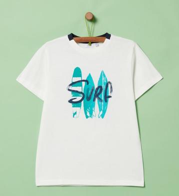 OVS stoere wit turquoise jongens t-shirt shirt polo SURF 158 beschikbaar voor biedingen