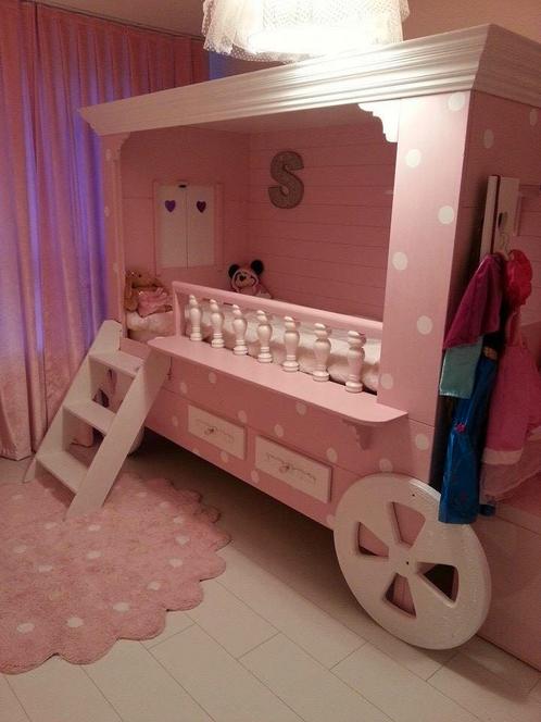 Opsetims prinsessen bed, Kinderen en Baby's, Kinderkamer | Bedden, Zo goed als nieuw, 180 cm of meer, 85 tot 100 cm, Lattenbodem