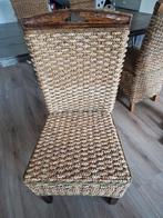 Tuintafel,  met 4 stevige rieten stoelen., Huis en Inrichting, Stoelen, Riet of Rotan, Gebruikt, Bruin, Ophalen of Verzenden