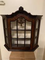 Antiek wand vitrinekastje, Huis en Inrichting, Kasten | Vitrinekasten, Ophalen, Antiek mahonie., 50 tot 100 cm, Zo goed als nieuw