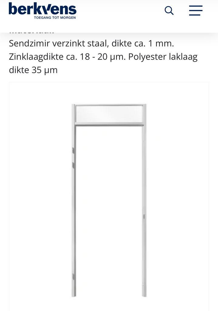 2x Berkvens berdo BA Kozijnen met bovenlicht, Doe-het-zelf en Verbouw, Kozijnen en Schuifpuien, Zo goed als nieuw, Deurkozijn