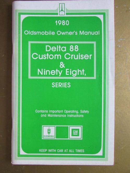 1980 OLDSMOBILE Full Size modellen Owner's Manual, Engels, Auto diversen, Handleidingen en Instructieboekjes, Ophalen of Verzenden