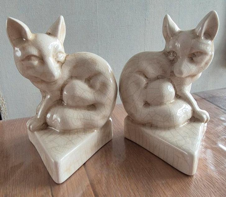 Art Deco Vossen Emaux de Louviers Frans Keramiek, Antiek en Kunst, Antiek | Keramiek en Aardewerk, Ophalen of Verzenden