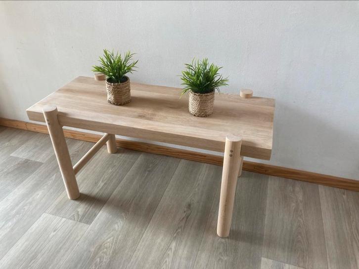 Eikenhouten sidetable - design - nieuw gemaakt, Huis en Inrichting, Tafels | Sidetables, Zo goed als nieuw, 25 tot 50 cm, 50 tot 100 cm