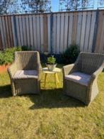 4 Apple Bee Wicker Tuinstoelen en 4 Tuinkussen, Ophalen, Zo goed als nieuw, Wicker