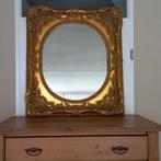 Antiek, brocante spiegel, verguld 83 x 72 cm, Antiek en Kunst, Ophalen, Rechthoekig