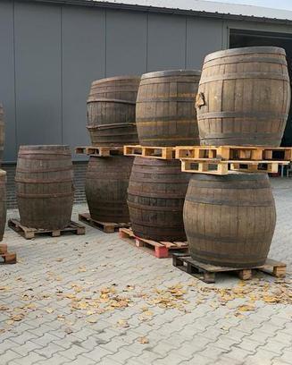 Bloembak / regenton oude houten vaten, Tuin en Terras, Bloembakken en Plantenbakken, Gebruikt, Hout, 60 tot 100 cm, Rond, Ophalen